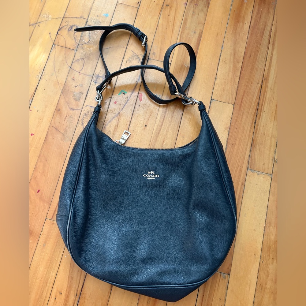 Coach Midnight Blue Leather Hobo Bag F38259 Harley Hobo Gold Hardware